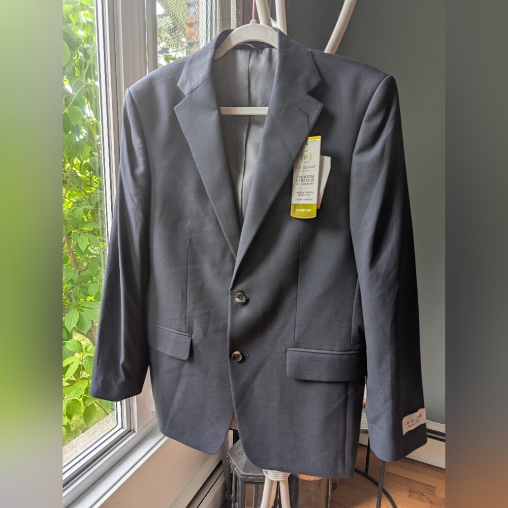 NWT‎ Haggar Black Sport Coat Timeless Elegance